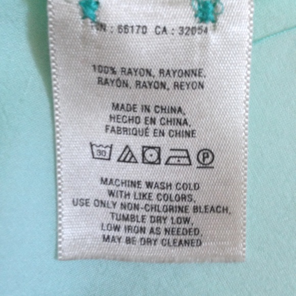 Anthropologie Blouse Maeve Clara Mint Green Long Sleeve Button Front Size 0 Chic - Picture 7 of 13